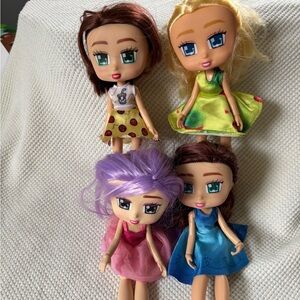 Boxy Girl doll lot of 4 Stevie Brooklyn Willa Everly square eyed face dolls